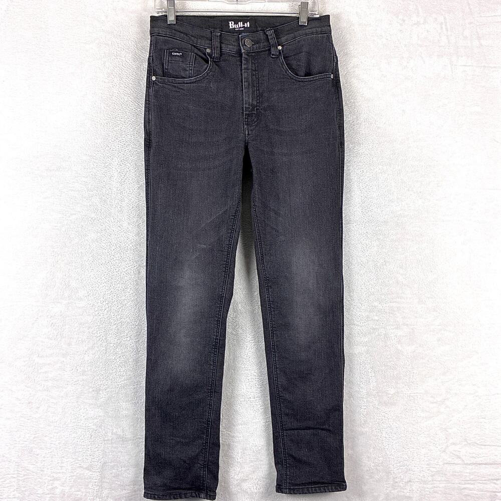 Bull-it Jeans Mens 30 S Black Faded Slim Fit Stretch Covec Motorcycle Biker